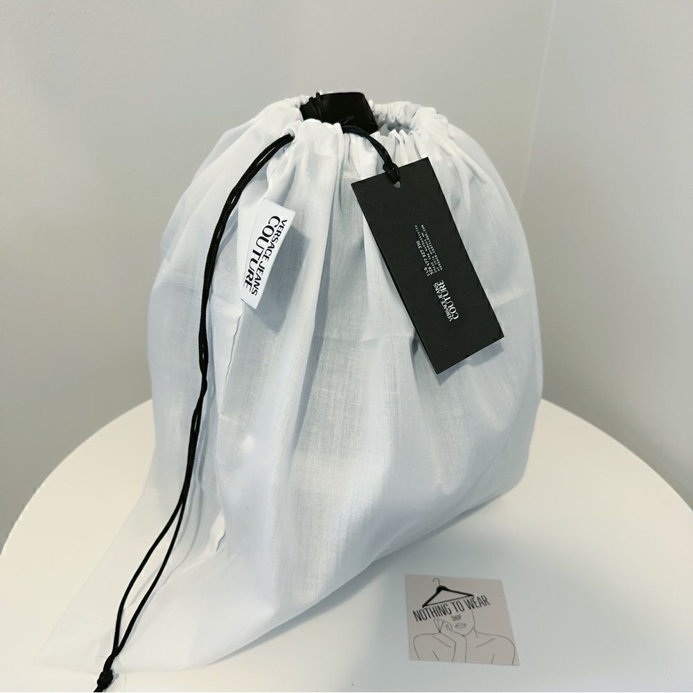 ⭕️ VERSACE JEANS Backpack Black Nylon Designer Logo - Picture 9 of 10